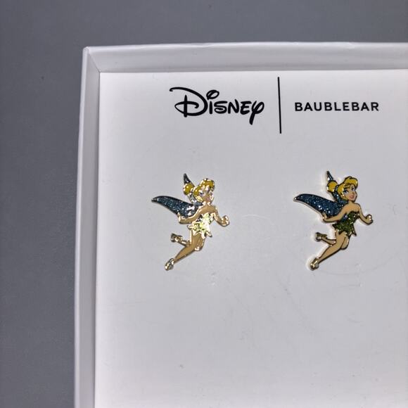 Disney Baublebar Tinkerbell Stud Earrings Peter Pan 1 Pair New in Gift Box NIB - Picture 3 of 6